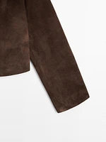 Short suede leather shirt