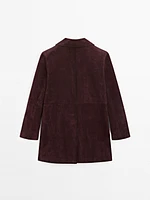 Medium suede leather coat