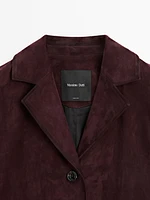 Medium suede leather coat