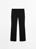 Low-rise slim fit flared trousers