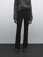 Low-rise slim fit flared trousers