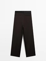 Wide-leg satin trousers