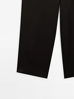 Wide-leg satin trousers