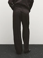 Wide-leg satin trousers