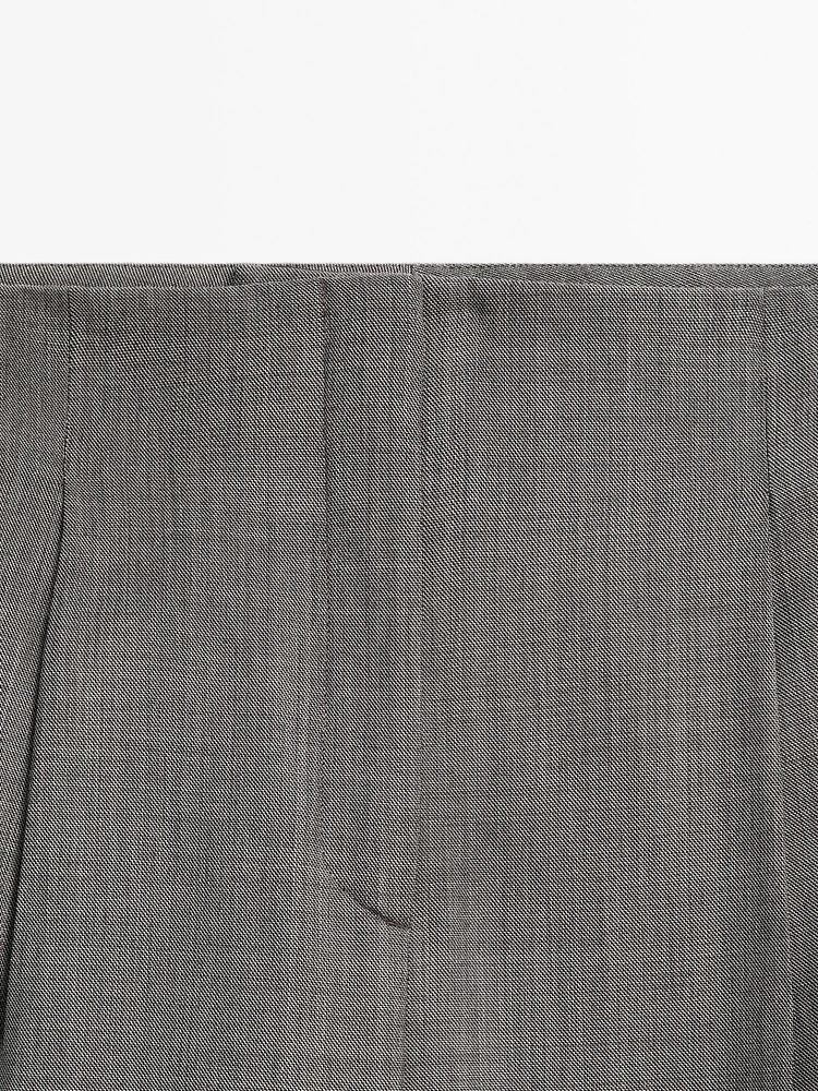 Melange wool blend pleated trousers