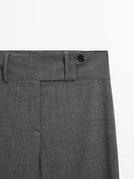 Straight trousers with wide waistband