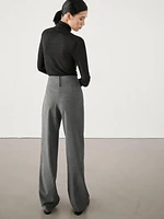 Straight trousers with wide waistband