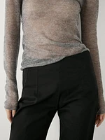 Mid-rise stretch flared trousers