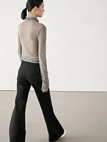 Mid-rise stretch flared trousers