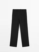 Straight fit trousers with belt loops