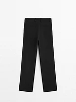 Straight fit trousers with belt loops