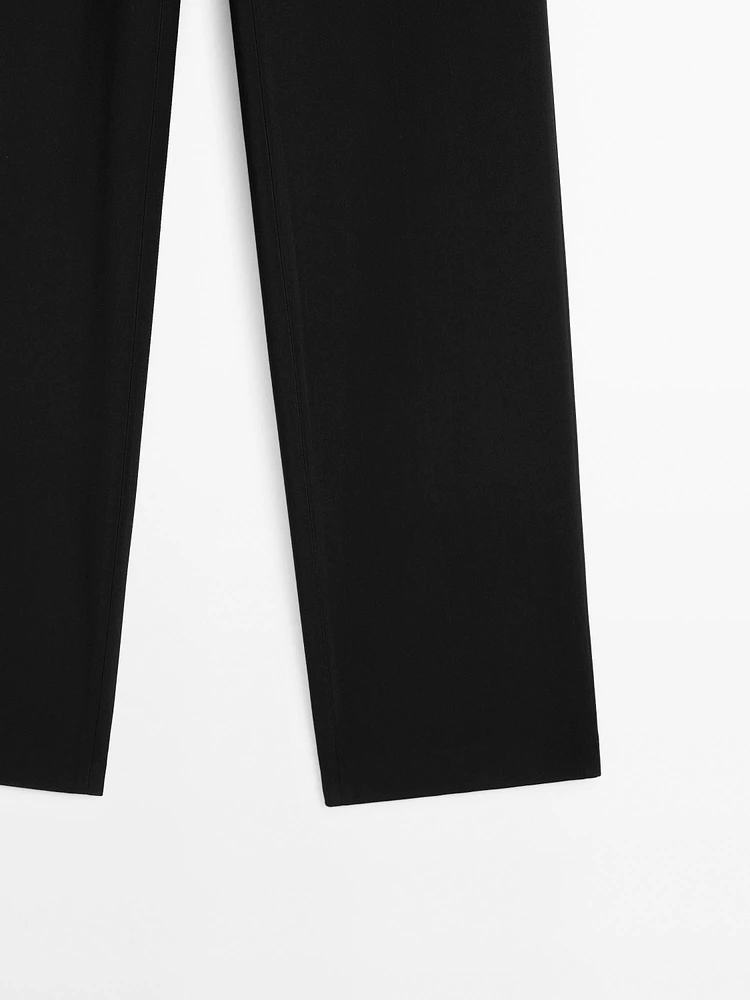 Straight fit trousers with belt loops