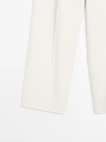 Pantalon large plissé en coton mélang