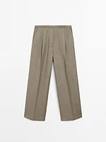 Darted trousers with thin waistband