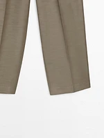 Darted trousers with thin waistband