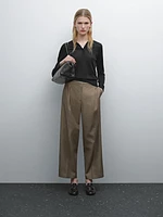 Darted trousers with thin waistband