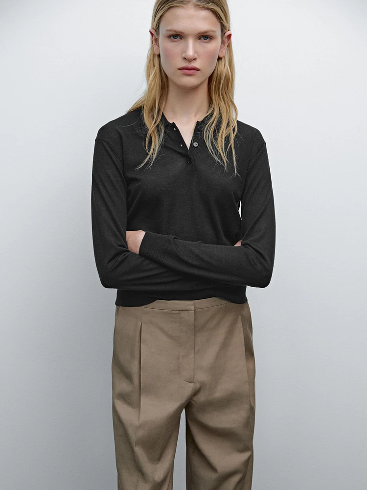 Darted trousers with thin waistband