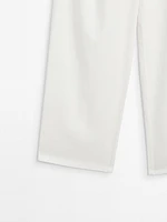 Pantalon fluide en coton mélangé