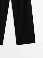 Flowing cotton blend trousers