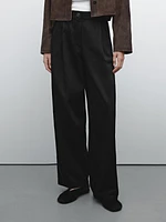 Flowing cotton blend trousers