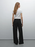 Flowing cotton blend trousers