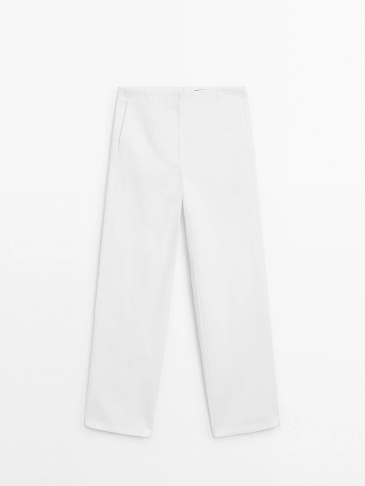 Pantalon large sans taille en coton