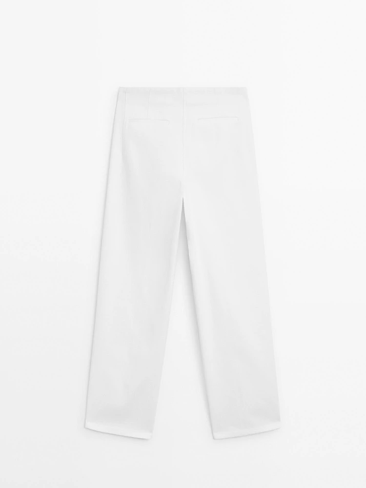 Pantalon large sans taille en coton