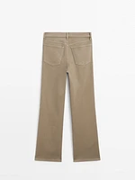 Faux jean taille haute coupe droite
