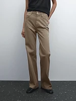 Faux jean taille haute coupe droite