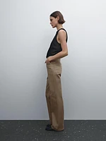 Faux jean taille haute coupe droite