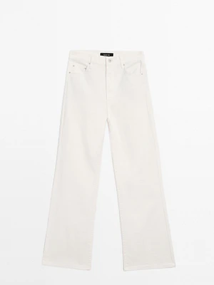 Straight-leg denim trousers with pockets