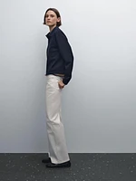 Straight-leg denim trousers with pockets