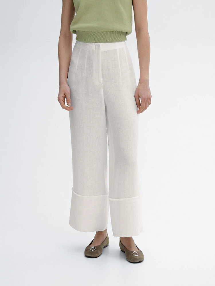 Pantalon large effiloché