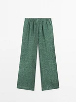 100% linen flowing elasticated trousers