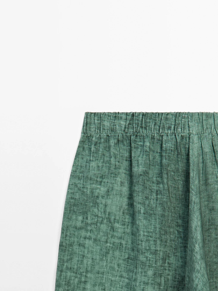 100% linen flowing elasticated trousers