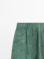 100% linen flowing elasticated trousers