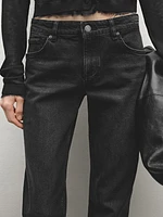 Low-rise straight-leg jeans