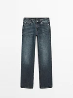 Straight-leg low-rise cotton jeans