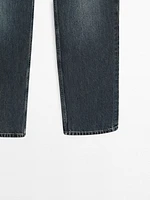 Straight-leg low-rise cotton jeans