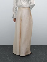 Flowing wool blend trousers with darts