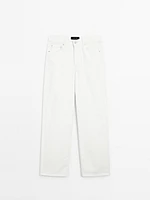 Wide straight fit denim trousers