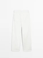 Wide straight fit denim trousers