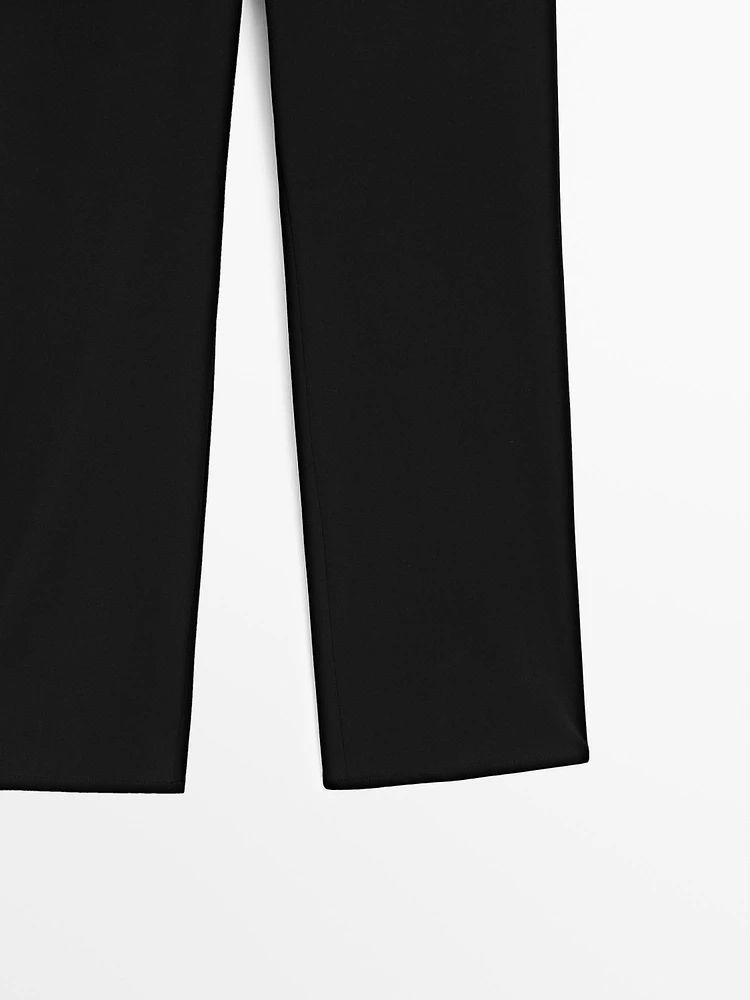 Straight-leg technical fabric trousers