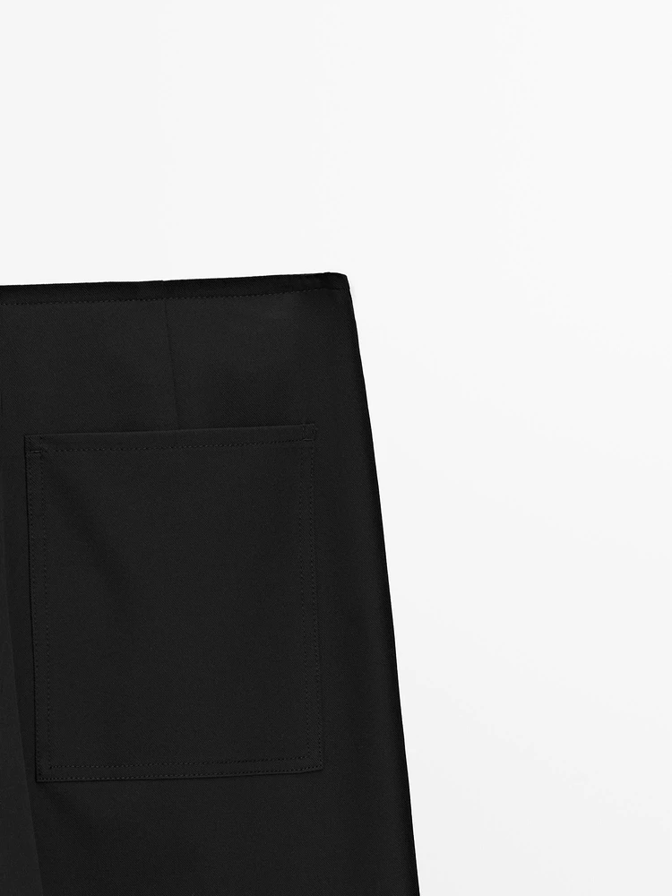 Straight-leg technical fabric trousers