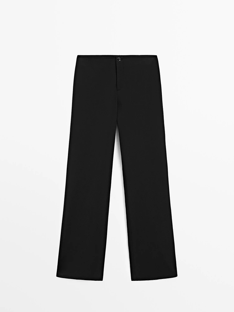 Straight-leg technical fabric trousers