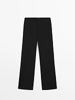 Straight-leg technical fabric trousers