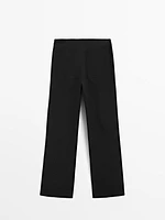 Straight-leg technical fabric trousers