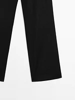 Linen blend stretch trousers