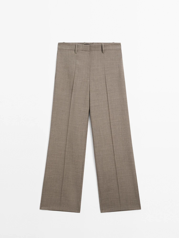 100% wool melange trousers