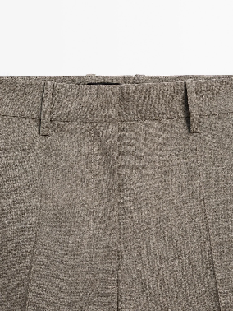 100% wool melange trousers